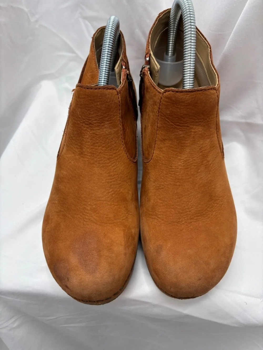 Dansko Charlene Nubuck Ankle Boots Comfort Shoes Side Zip Wedge Heel 37 6.5 7